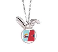 Collana con ciondolo a forma di coniglietto con scritta "Left Cigarettes Are Not Allowed World No Tobacco Day", idea regalo
