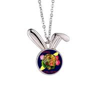 Collana con ciondolo a forma di coniglietto con scritta "Love Will Never Die", idea regalo