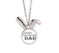 Collana con ciondolo a forma di coniglietto con scritta "Pick A Better Dad Father's Festival", idea regalo