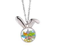 Collana con ciondolo a forma di coniglietto con simbolo dell'architettura tedesca, monumento, idea regalo