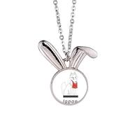 Collana con ciondolo a forma di coniglietto con volpe giapponese locale, idea regalo