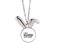 Collana con ciondolo a forma di coniglietto "I Am A Millionaire In The Dream", idea regalo