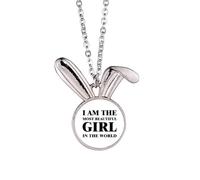 Collana con ciondolo a forma di coniglietto "I Am The Most Beautiful Girl", idea regalo