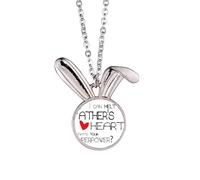 Collana con ciondolo a forma di coniglietto "I Can Melt My Father's Heart Best Papa Love", idea regalo