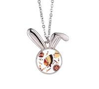 Collana con ciondolo a forma di coniglio americano tradizionale indiano, con piuma, idea regalo