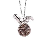 Collana con ciondolo a forma di coniglio con piuma di leopardo, idea regalo