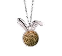 Collana con ciondolo a forma di coniglio con piuma di leopardo, idea regalo