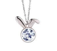 Collana con ciondolo a forma di coniglio giapponese con motivo a onda di carpa, colore: blu