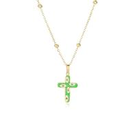 Collana con ciondolo a forma di croce colorata, da donna, bella e versatile, può essere indossata con qualsiasi stile, adjustable, Cristallo