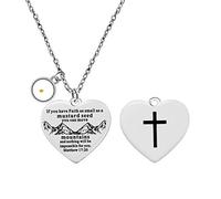 Collana con ciondolo a forma di croce della Bibbia, con ciondolo a forma di croce di montagna, per la preghiera del Signore cristiano, senape, gioielli religiosi per le donne (semi rotondi)