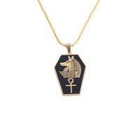 Collana con ciondolo a forma di croce di Anubi del dio della morte dell'antico Egitto Anubi da uomo con ciondolo a forma di croce