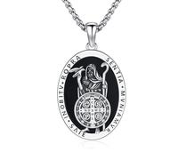 Collana con ciondolo a forma di croce in argento Sterling 925, con sacra medaglie, amuleto, Mittelgroße, Argento sterling, Nessuna pietra preziosa