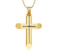 Collana con ciondolo a forma di croce per ceneri di cremazione, gioiello commemorativo per preghiera del Signore, collane con croce per ceneri, Acciaio inossidabile, Nessuna pietra preziosa