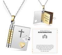 Collana con ciondolo a forma di croce per ragazze, gioiello con Gesù | Regalo cristiano per battesimo, compleanno, per adolescenti, figlie, nipote, madrina, cresima, comunione, prima comunione