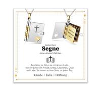 Collana con ciondolo a forma di croce per ragazze, gioiello con Gesù | Regalo cristiano per battesimo, compleanno, per adolescenti, figlie, nipote, madrina, cresima, comunione, prima comunione