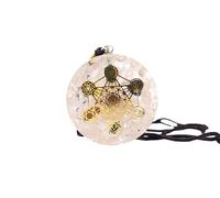 Collana con ciondolo a forma di cubo di Metatron con 7 chakra Merkaba con cristalli e pietre orgoniche, 5,1 cm circa, regolabile