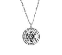 Collana Con Ciondolo a Forma di Cubo di Metatron per Gli Uomini e le Donne in Acciaio Inossidabile Stile Geometrico Con i Sigilli Dell'Arcangelo Collana Talismano di Guarigione Spirituale Gioielli