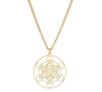 Collana Con Ciondolo a Forma di Cubo di Metatron per Gli Uomini e le Donne in Acciaio Inossidabile Stile Geometrico Con i Sigilli Dell'Arcangelo Collana Talismano di Guarigione Spirituale Gioielli