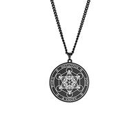 Collana Con Ciondolo a Forma di Cubo di Metatron per Gli Uomini e le Donne in Acciaio Inossidabile Stile Geometrico Con i Sigilli Dell'Arcangelo Collana Talismano di Guarigione Spirituale Gioielli