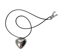 Collana con ciondolo a forma di cuore alla moda che cattura l'occhio gioielli delicati con ciondolo a forma di cuore collana girocollo per donne ragazze accessorio moda donna, Misura unica, come