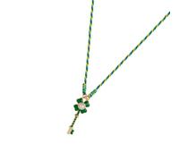 Collana con ciondolo a forma di cuore artistico a goccia che simboleggia piacere positività alla moda catena a strati accessorio in rame a forma di cuore trifogli collana goccia per le donne, Misura