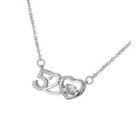 Collana con ciondolo a forma di cuore cavo, collana con ciondolo a forma di cuore, in argento, adatta per le donne che amano i dettagli ed eleganti, One Size, come descritto, come descritto