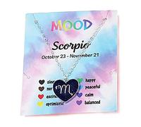 Collana con ciondolo a forma di cuore con 12 costellazioni e catena regolabile smaltata termocromica dello zodiaco per donne e uomini che cambiano colore umore astrologia oroscopo gioielli, Metallo