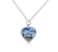 Collana con ciondolo a forma di cuore con ciondolo a forma di cuore con immagine di Londra sul ponte di Westminster e fiume Tamigi