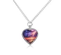 Collana con ciondolo a forma di cuore con ciondolo a forma di cuore per ceneri e tempesta di tuono, collana commemorativa per animali domestici