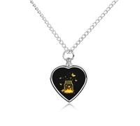 Collana con ciondolo a forma di cuore con ciondolo a forma di lucciole, per ceneri, collana commemorativa per animali domestici