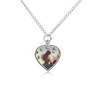 Collana con ciondolo a forma di cuore con colomba che suona il pianoforte, collana commemorativa per la cremazione