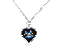 Collana con ciondolo a forma di cuore con farfalla che suona il pianoforte, collana commemorativa per animali domestici