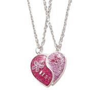 Collana con ciondolo a forma di cuore con farfalla e fiore Bestie, collana per il collo dell'amicizia, collana versatile alla moda, Misura unica, come descritto, come descritto
