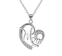 Collana con ciondolo a forma di cuore con lettera inglese, regalo per la festa della mamma