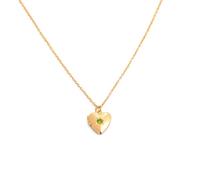 Collana con ciondolo a forma di cuore, con pietra portafortuna e struttura in metallo, per conservare la memoria, lunghezza regolabile, Misura unica, come descritto, come descritto