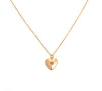 Collana con ciondolo a forma di cuore, con pietra portafortuna e struttura in metallo, per conservare la memoria