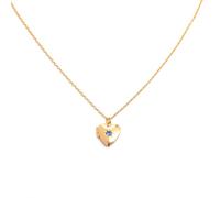Collana con ciondolo a forma di cuore, con pietra portafortuna e struttura in metallo, per conservare la memoria, lunghezza regolabile, Misura unica, come descritto, come descritto