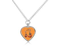 Collana con ciondolo a forma di cuore con scritta "I Am Your Father" con chitarra e urna musicale
