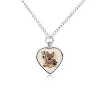 Collana con ciondolo a forma di cuore con scritta "I Love My Border Collie" per ceneri di cane da pastore