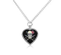 Collana con ciondolo a forma di cuore con scritta "I Will Cut You" con ciondolo a forma di teschio, urna da barbiere, collana commemorativa per animali domestici