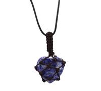 Collana con Ciondolo A Forma Di Cuore In Cristallo, Realizzata A Mano, In Corda Intrecciata, con Pietra Di Cristallo, Collana con Pietre Semipreziose, Regolabile, Per Donne E Uomini, Sodalite
