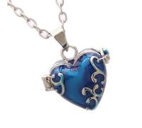 Collana con ciondolo a forma di cuore in ottone retrò con scomparto segreto per gli accessori, regolabile per il collo, Taglia unica, come descritto, come descritto