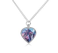 Collana con ciondolo a forma di cuore in stile giapponese con urna a cascata sulle montagne, per ceneri, collana commemorativa per animali domestici