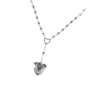Collana con ciondolo a forma di cuore in stile retrò, gioiello alla moda, perfetto da indossare tutti i giorni, per regalare il segreto del cuore
