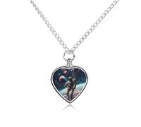 Collana con ciondolo a forma di cuore per ceneri astronauta dello spazio esterno, collana commemorativa per animali domestici