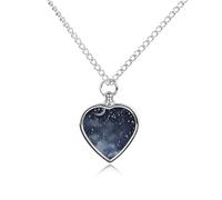 Collana con ciondolo a forma di cuore per ceneri con stelle cadenti