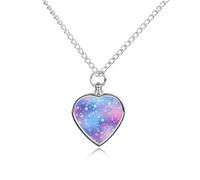 Collana con ciondolo a forma di cuore per ceneri del cielo stellato, collana commemorativa per animali domestici