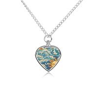 Collana con ciondolo a forma di cuore per ceneri dell'alba dell'oceano, collana commemorativa per animali domestici