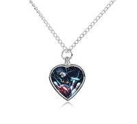 Collana con ciondolo a forma di cuore per ceneri di animali da bowling, collana commemorativa per la cremazione