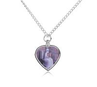 Collana con ciondolo a forma di cuore per ceneri di Halloween, fantasma sulla toilette, collana commemorativa per animali domestici